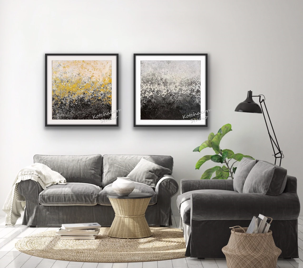 The Sun & The Moon (60x60cm ea.)