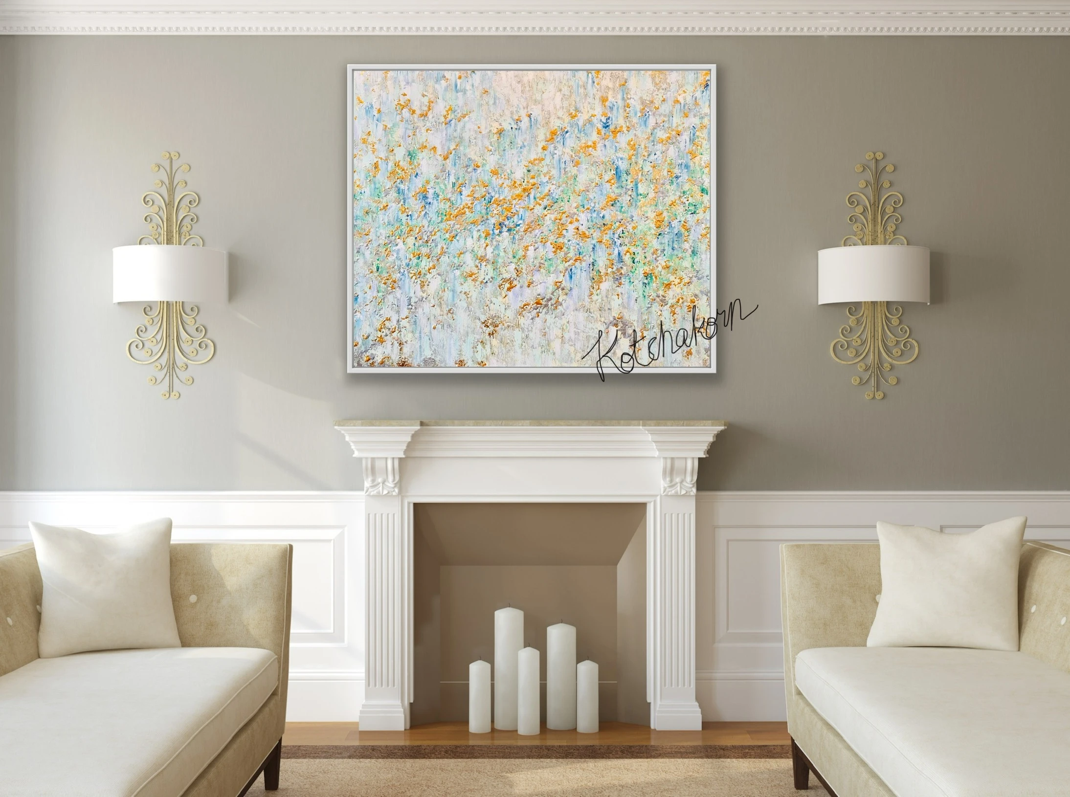 Golden Horses (120x100cm)