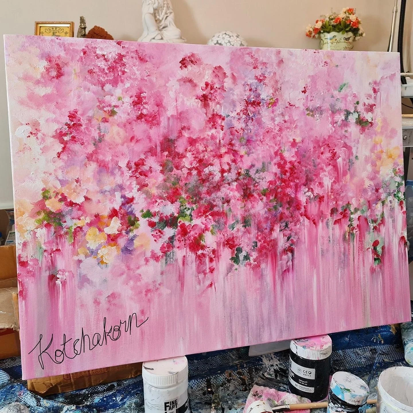 Peonies in the Morning Light (80x60cm)