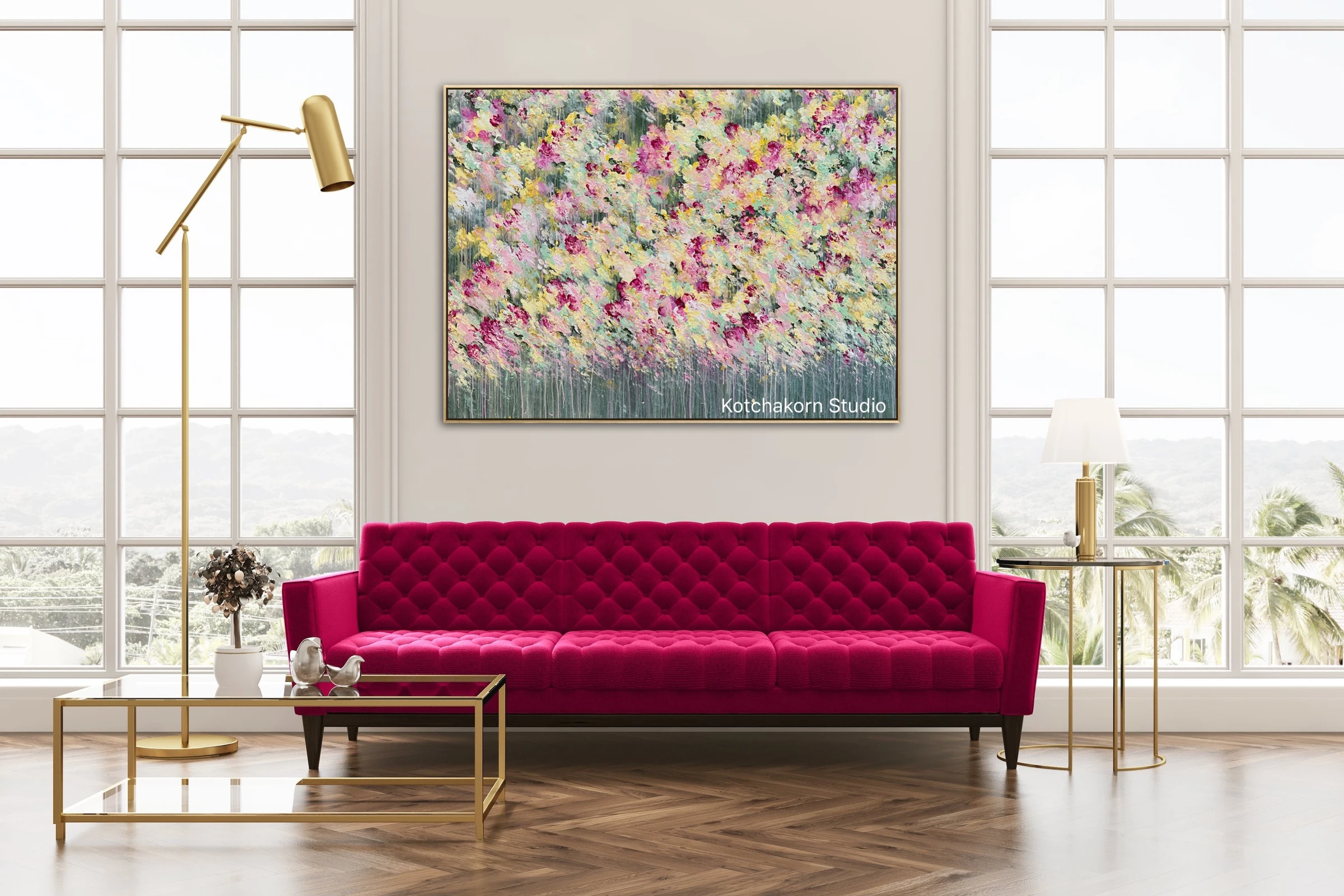 Magical Garden of Lotus (135x100cm)