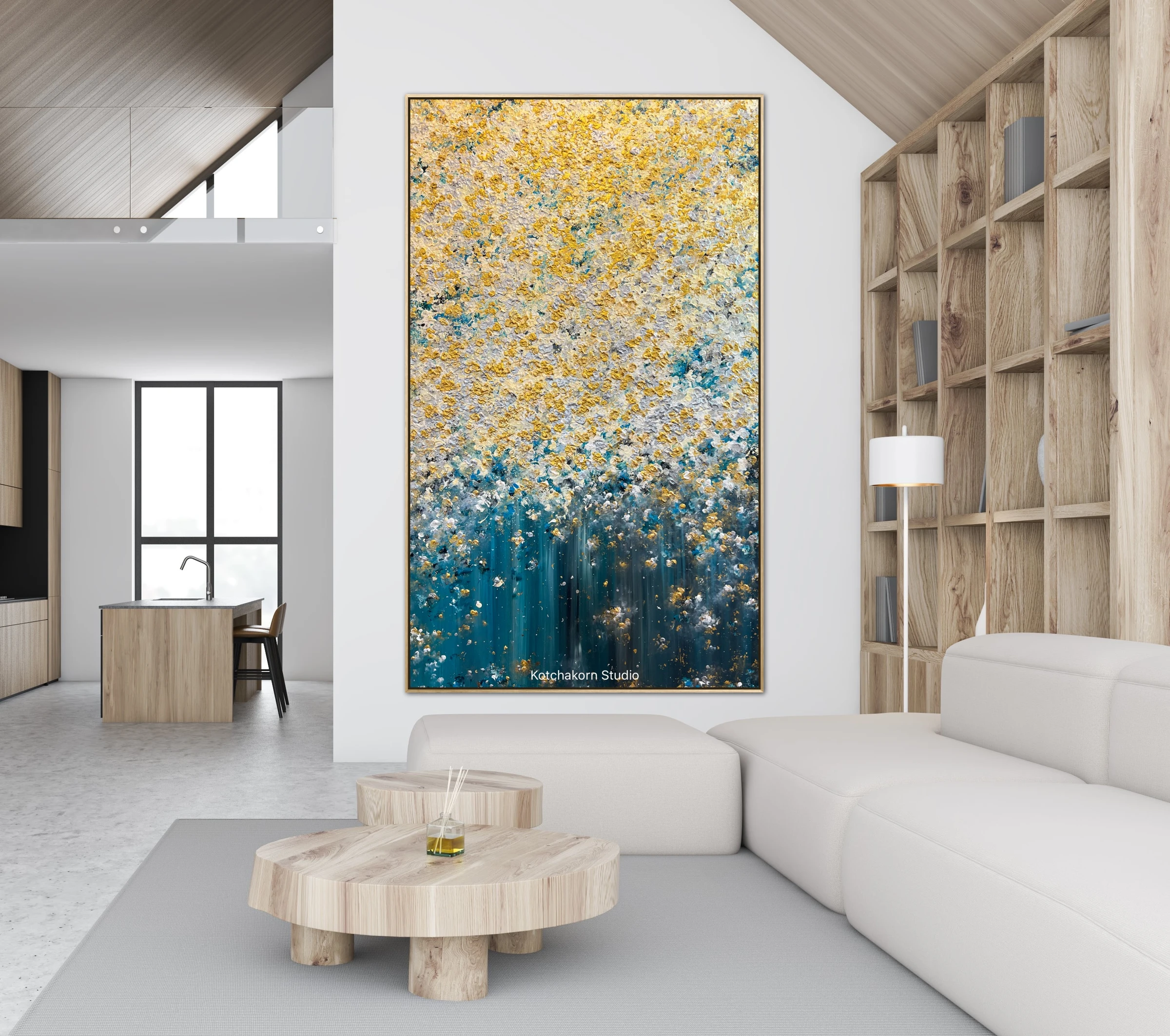 Golden Waterfall of the Gentle Giant (200x120cm)