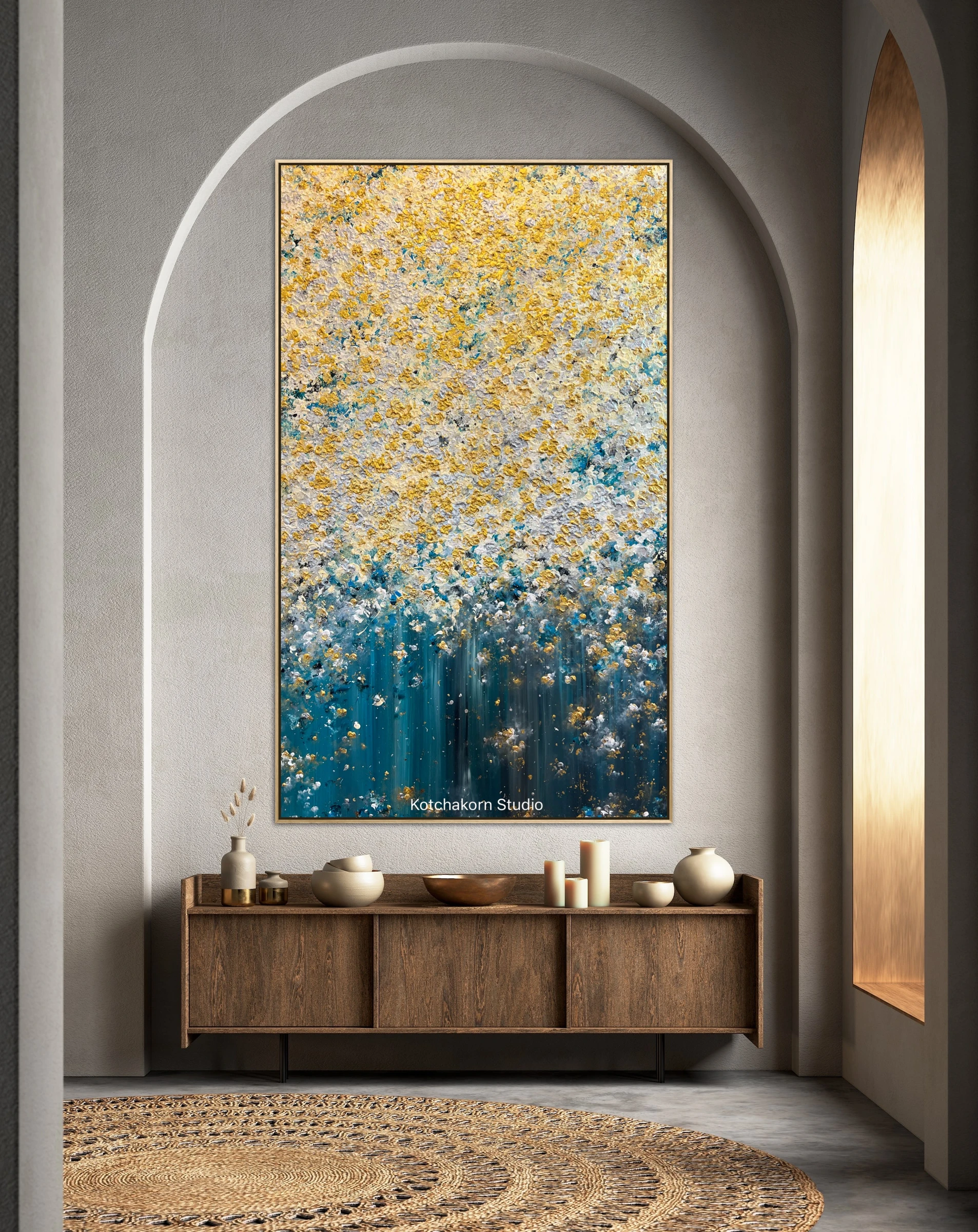 Golden Waterfall of the Gentle Giant (200x120cm)