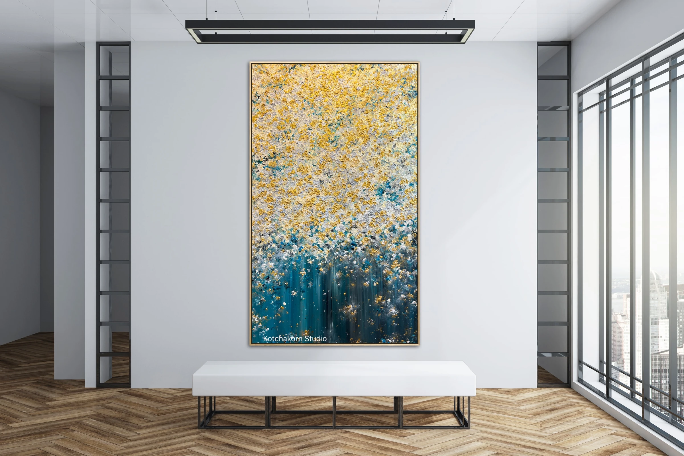 Golden Waterfall of the Gentle Giant (200x120cm)