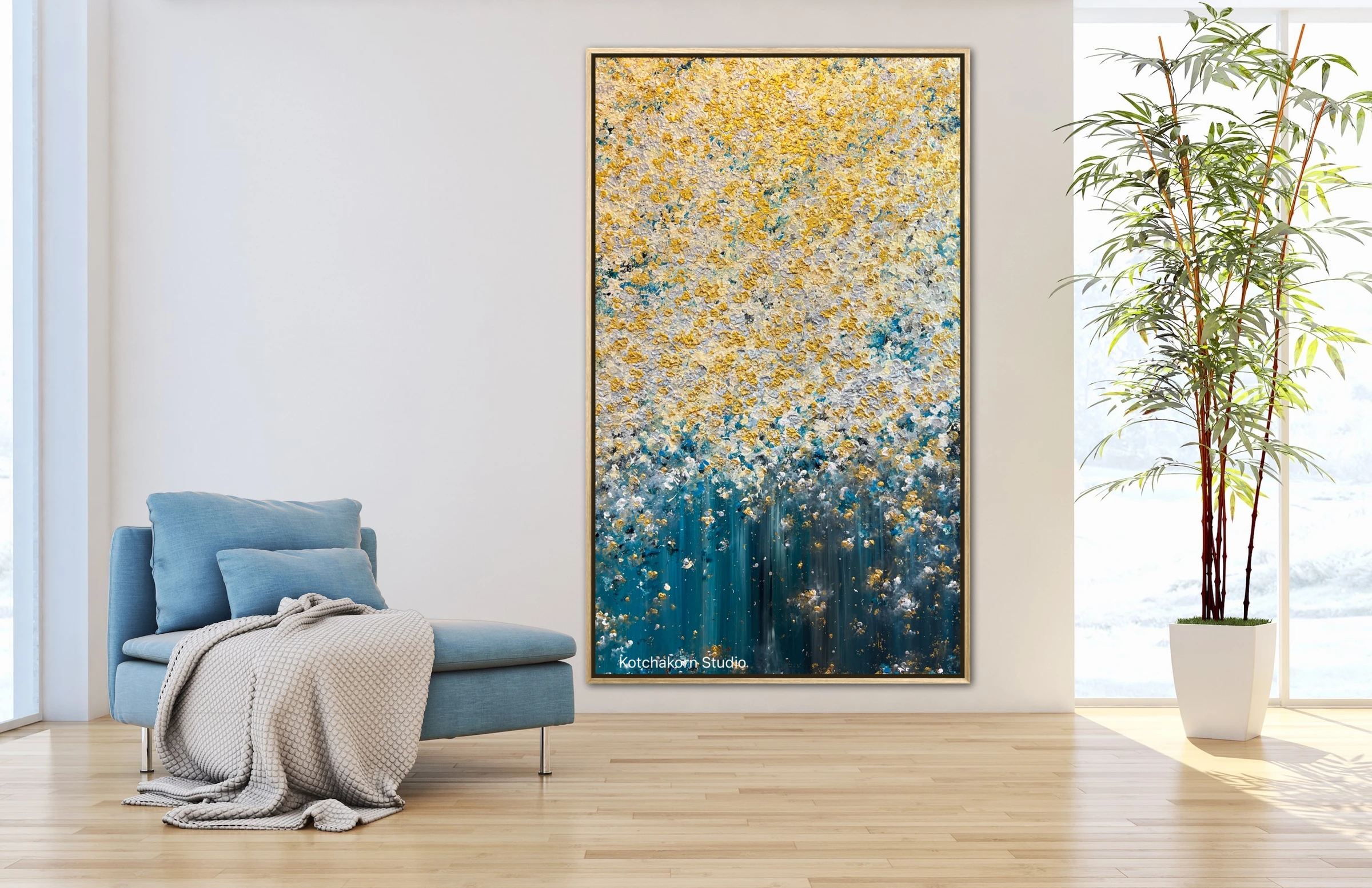 Golden Waterfall of the Gentle Giant (200x120cm)