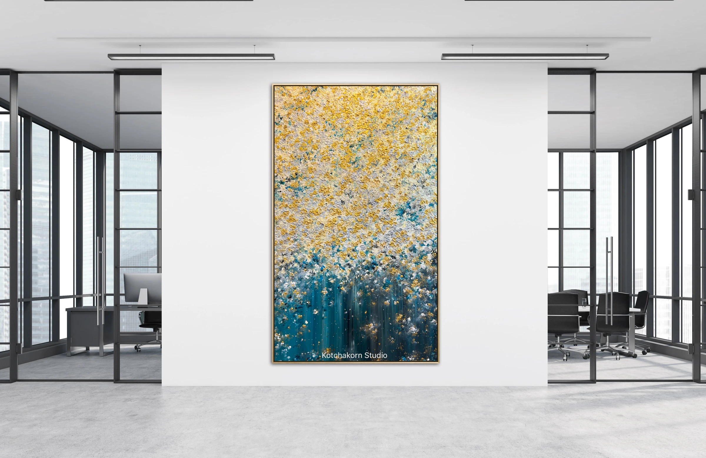 Golden Waterfall of the Gentle Giant (200x120cm)