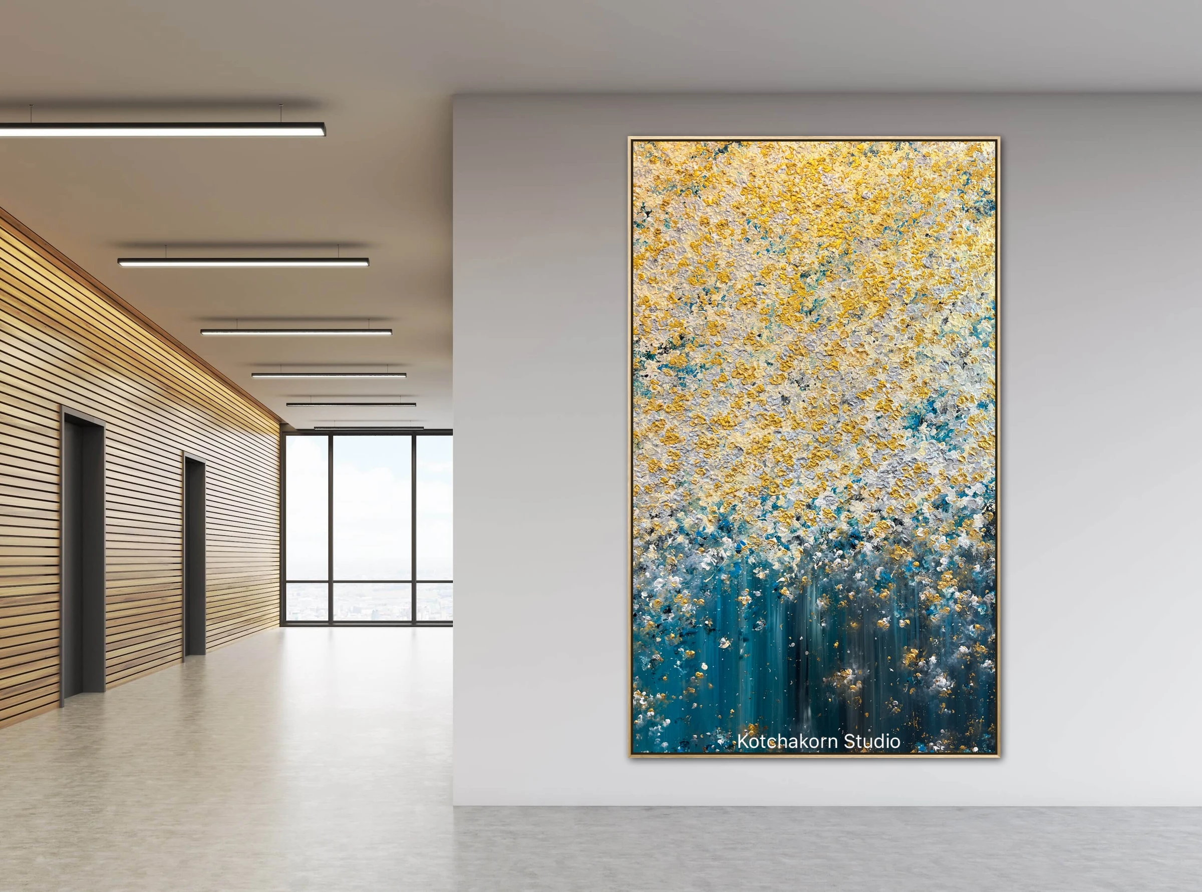 Golden Waterfall of the Gentle Giant (200x120cm)