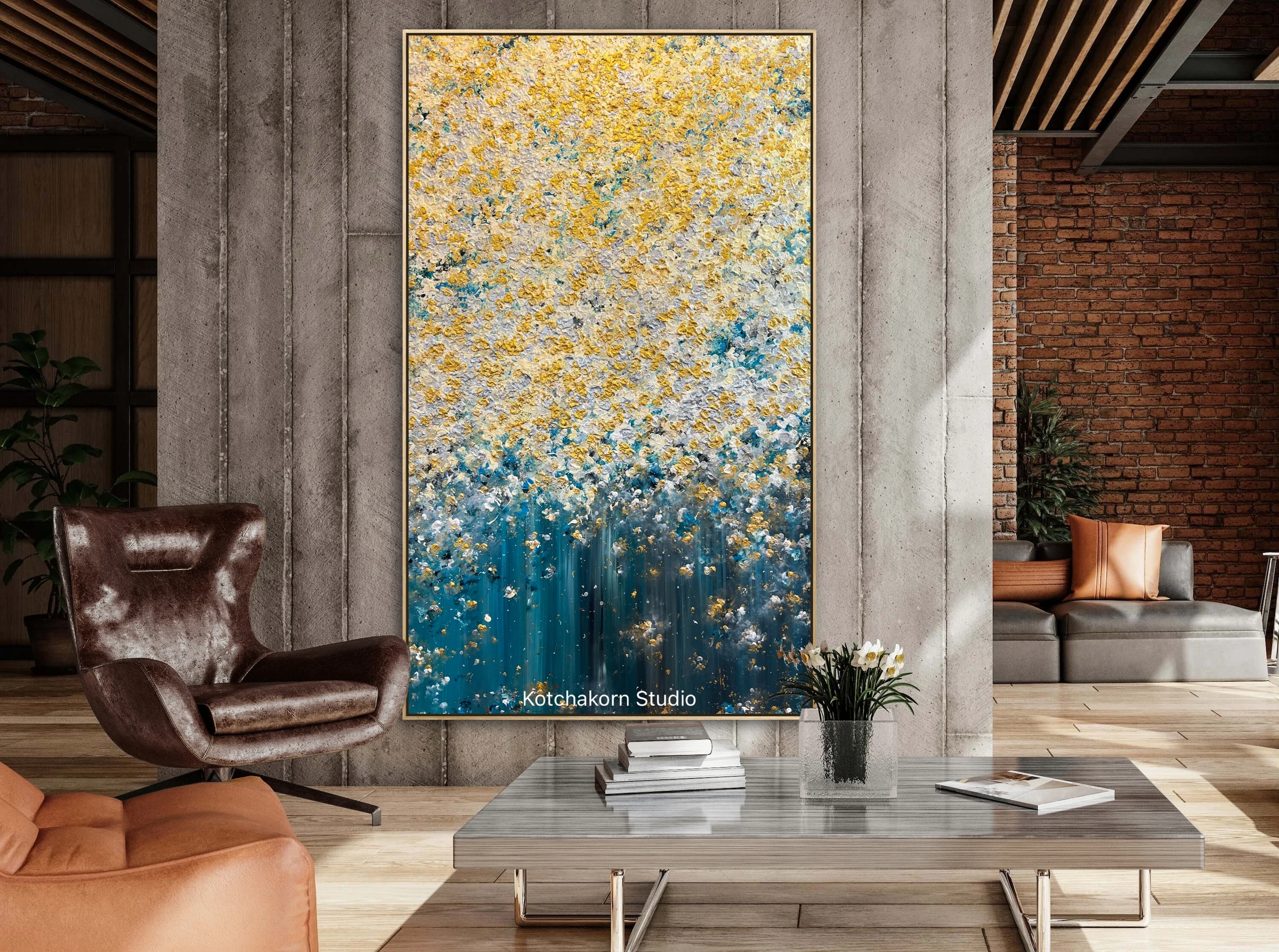 Golden Waterfall of the Gentle Giant (200x120cm)