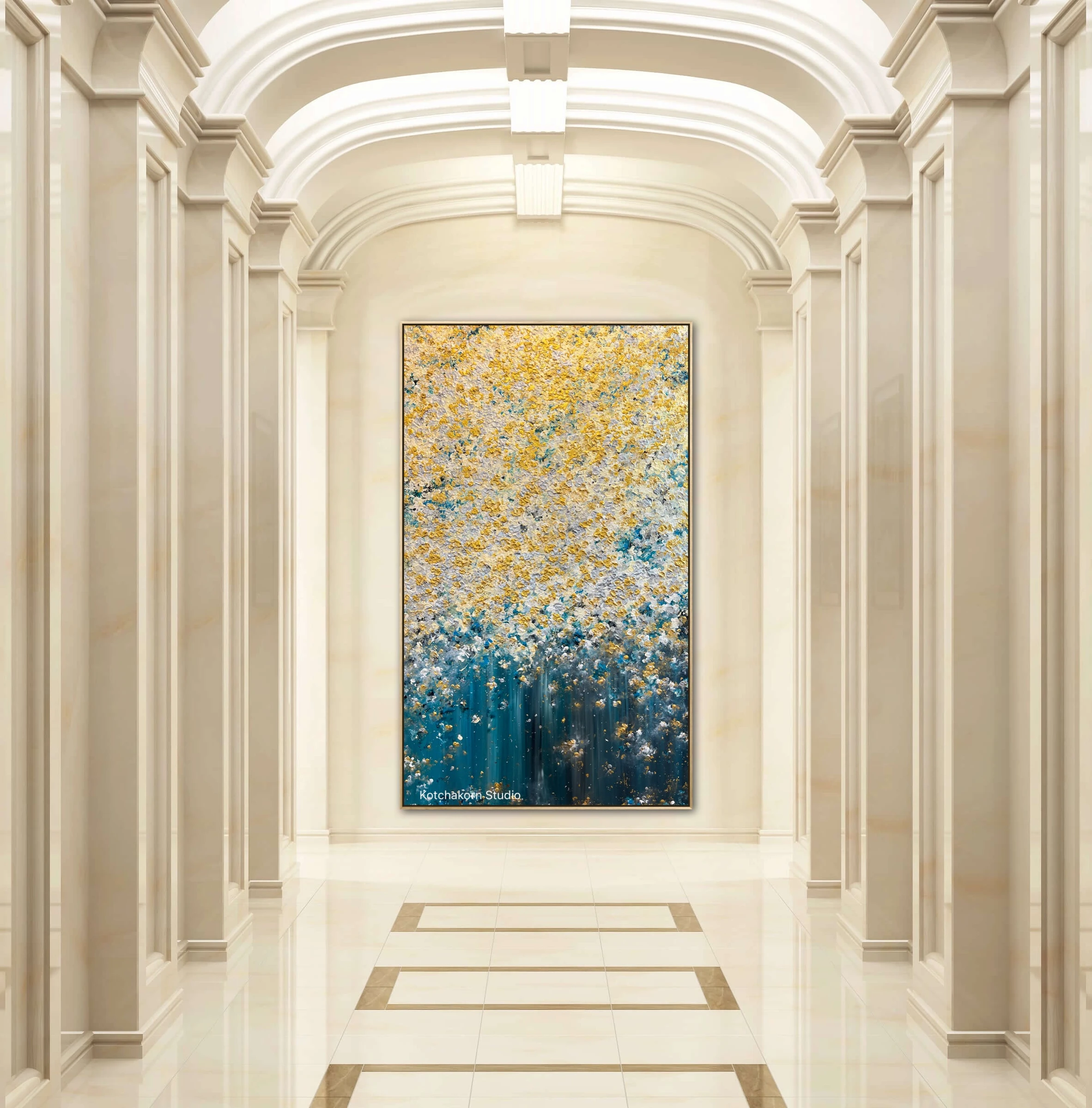 Golden Waterfall of the Gentle Giant (200x120cm)