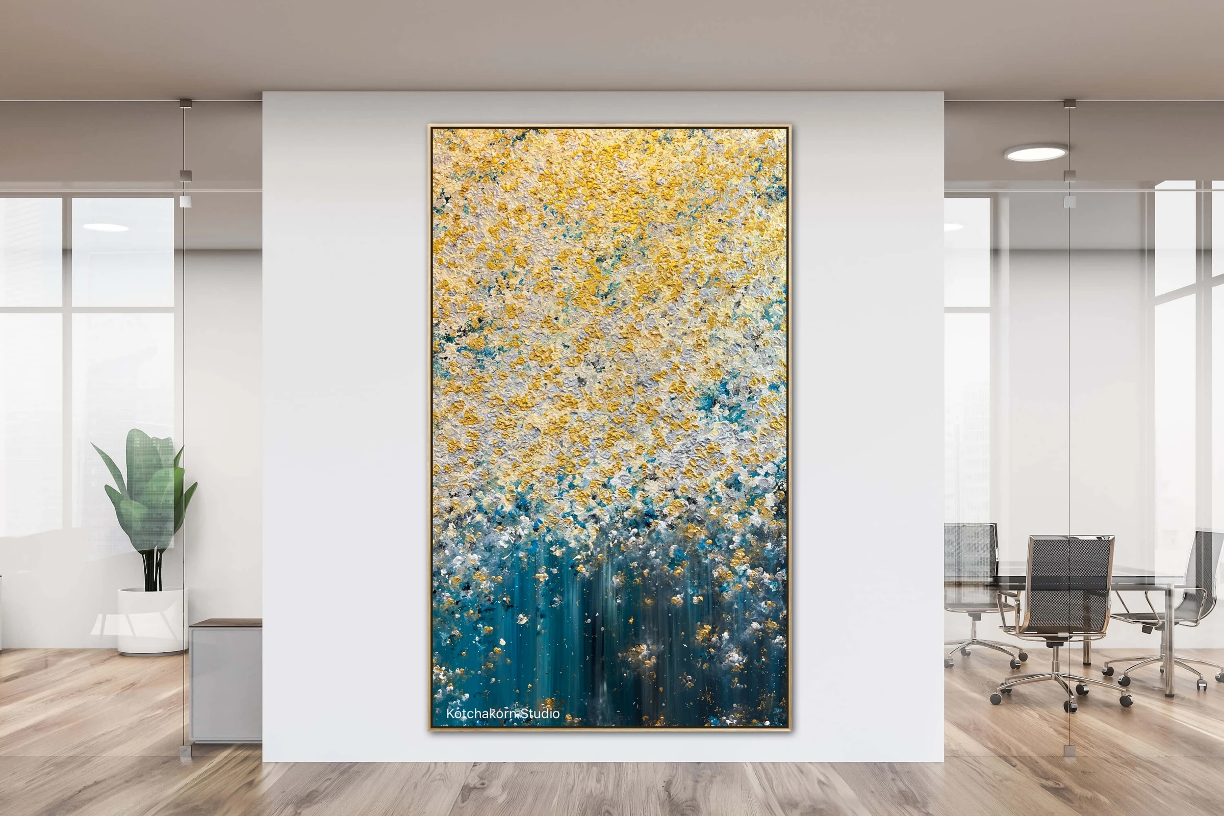Golden Waterfall of the Gentle Giant (200x120cm)
