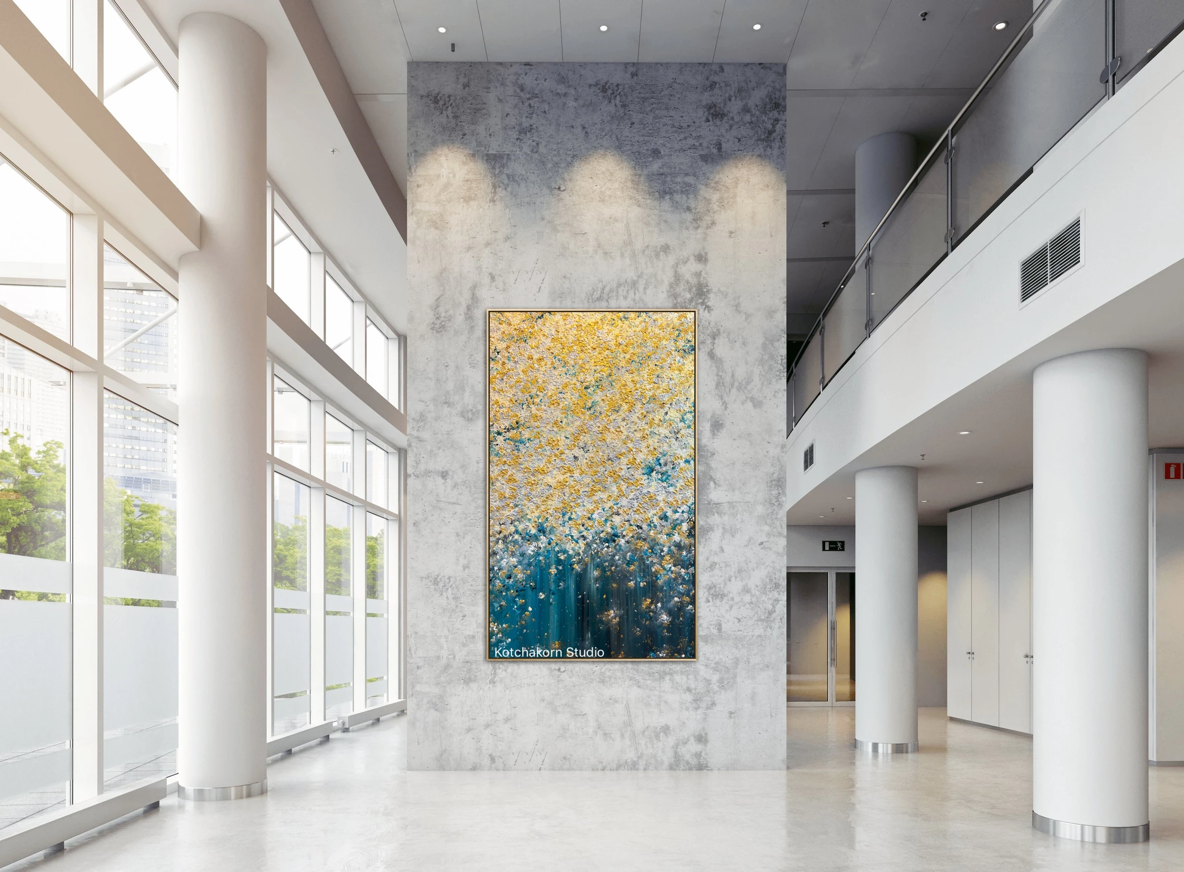 Golden Waterfall of the Gentle Giant (200x120cm)