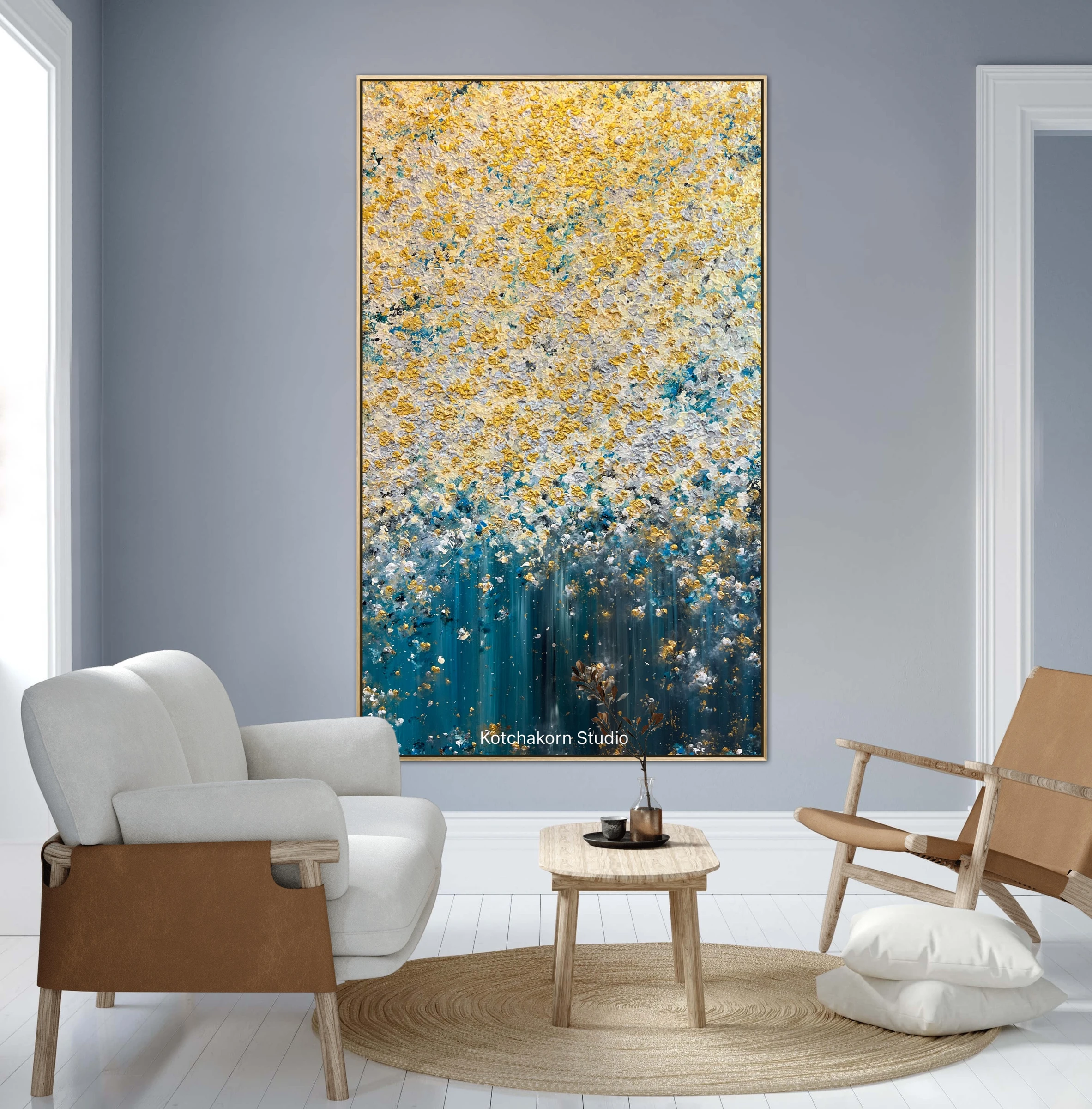 Golden Waterfall of the Gentle Giant (200x120cm)