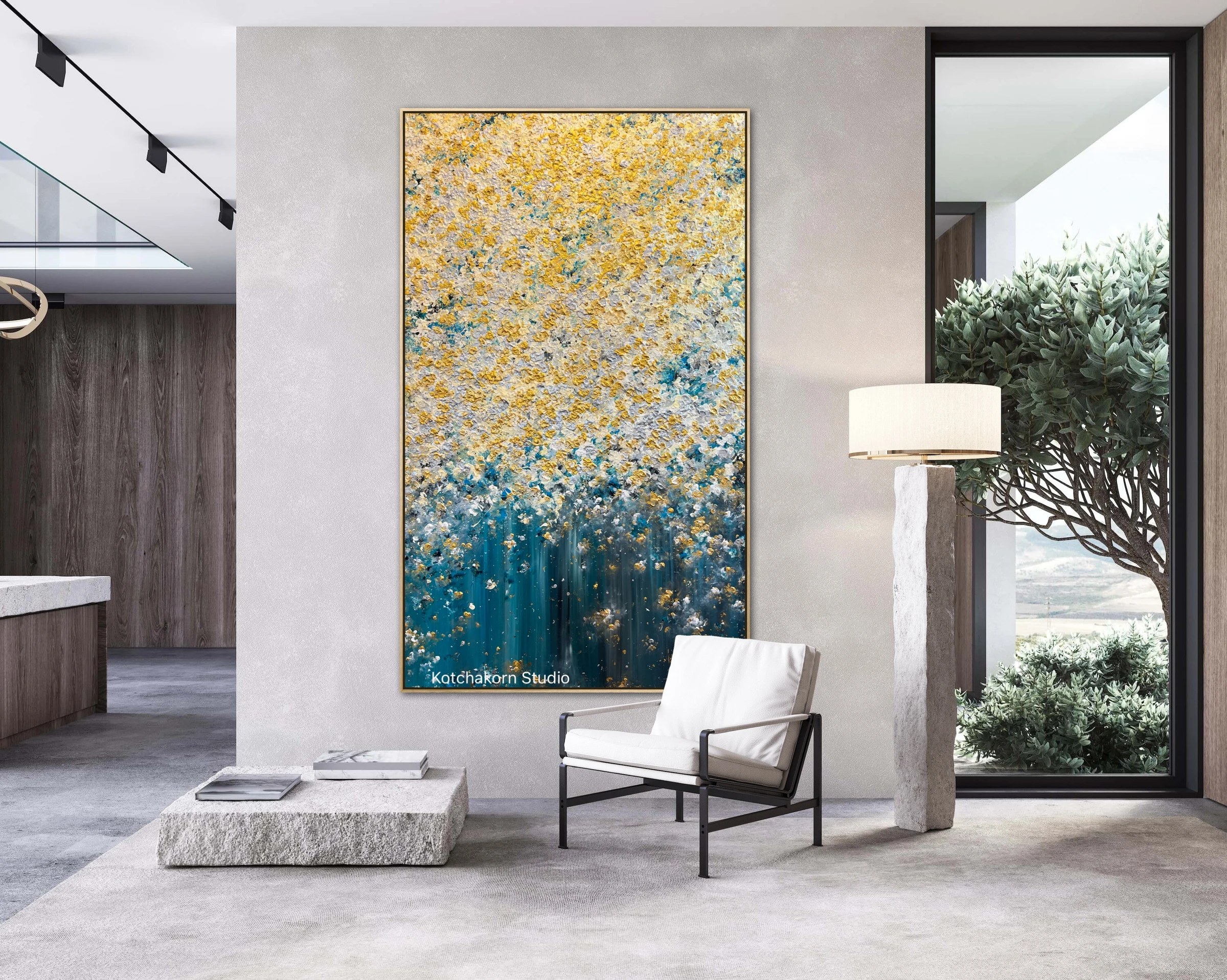 Golden Waterfall of the Gentle Giant (200x120cm)