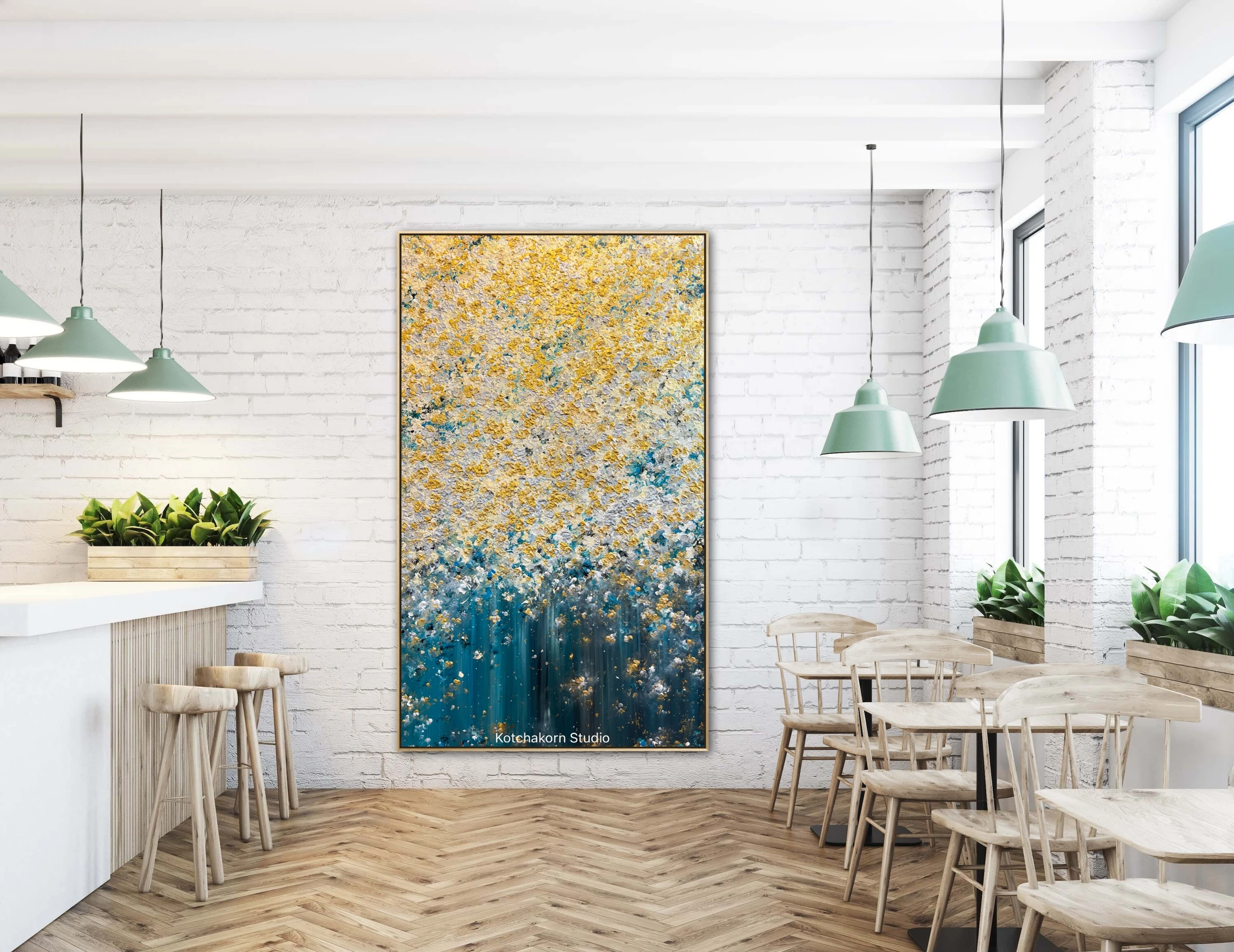 Golden Waterfall of the Gentle Giant (200x120cm)