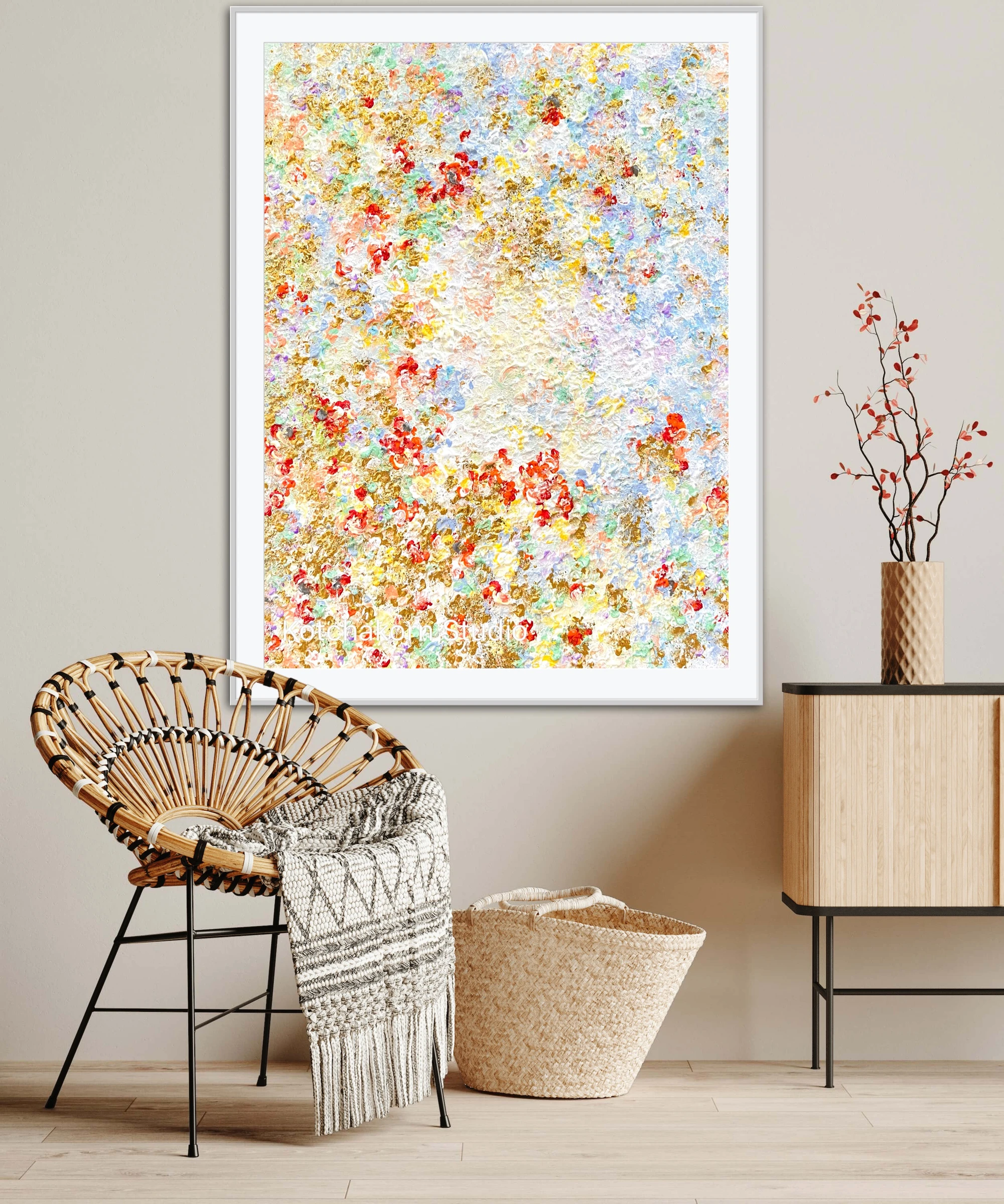 The Flow of the Sparkling Koi Fish (100x80cm)