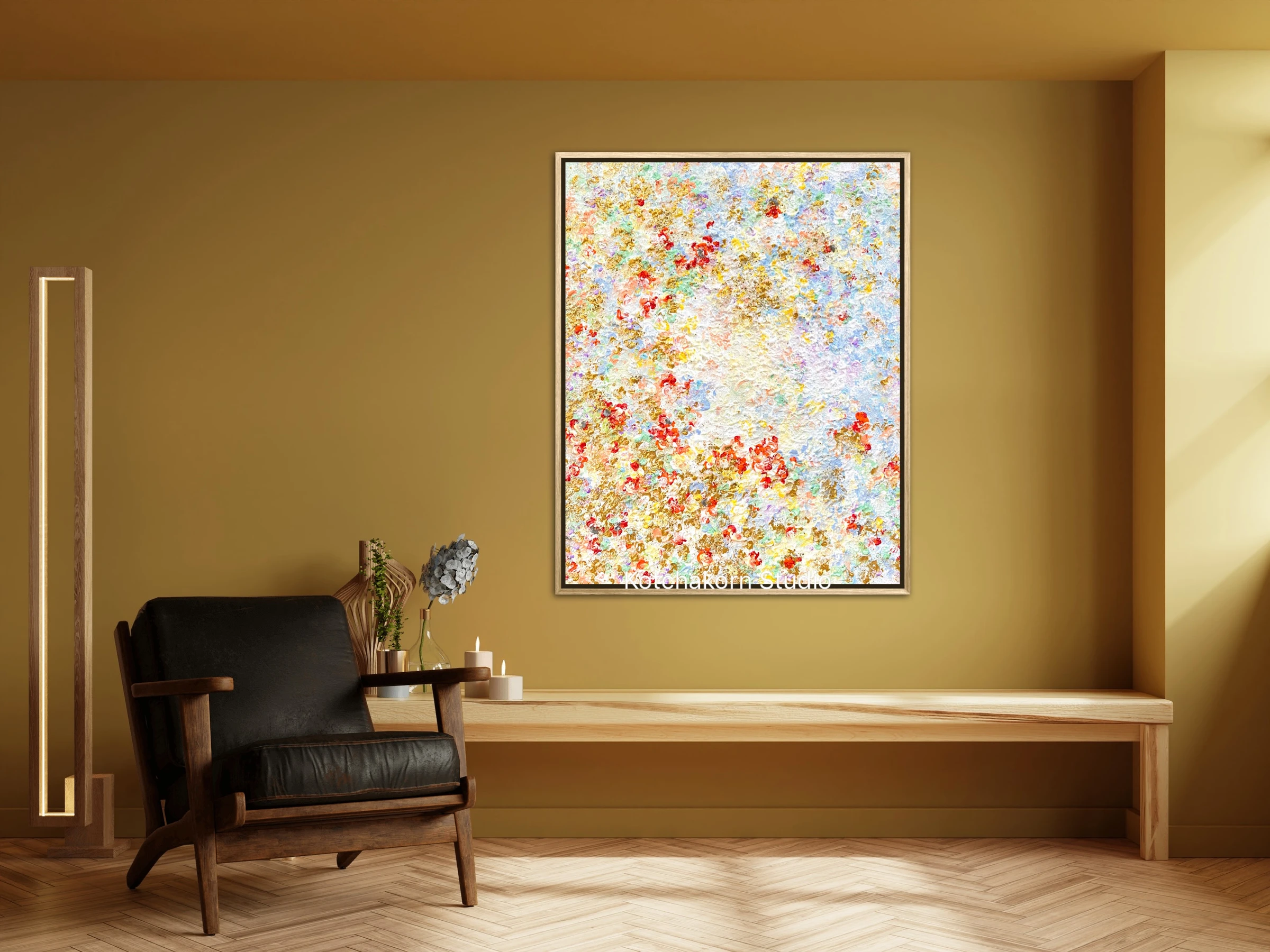The Flow of the Sparkling Koi Fish (100x80cm)