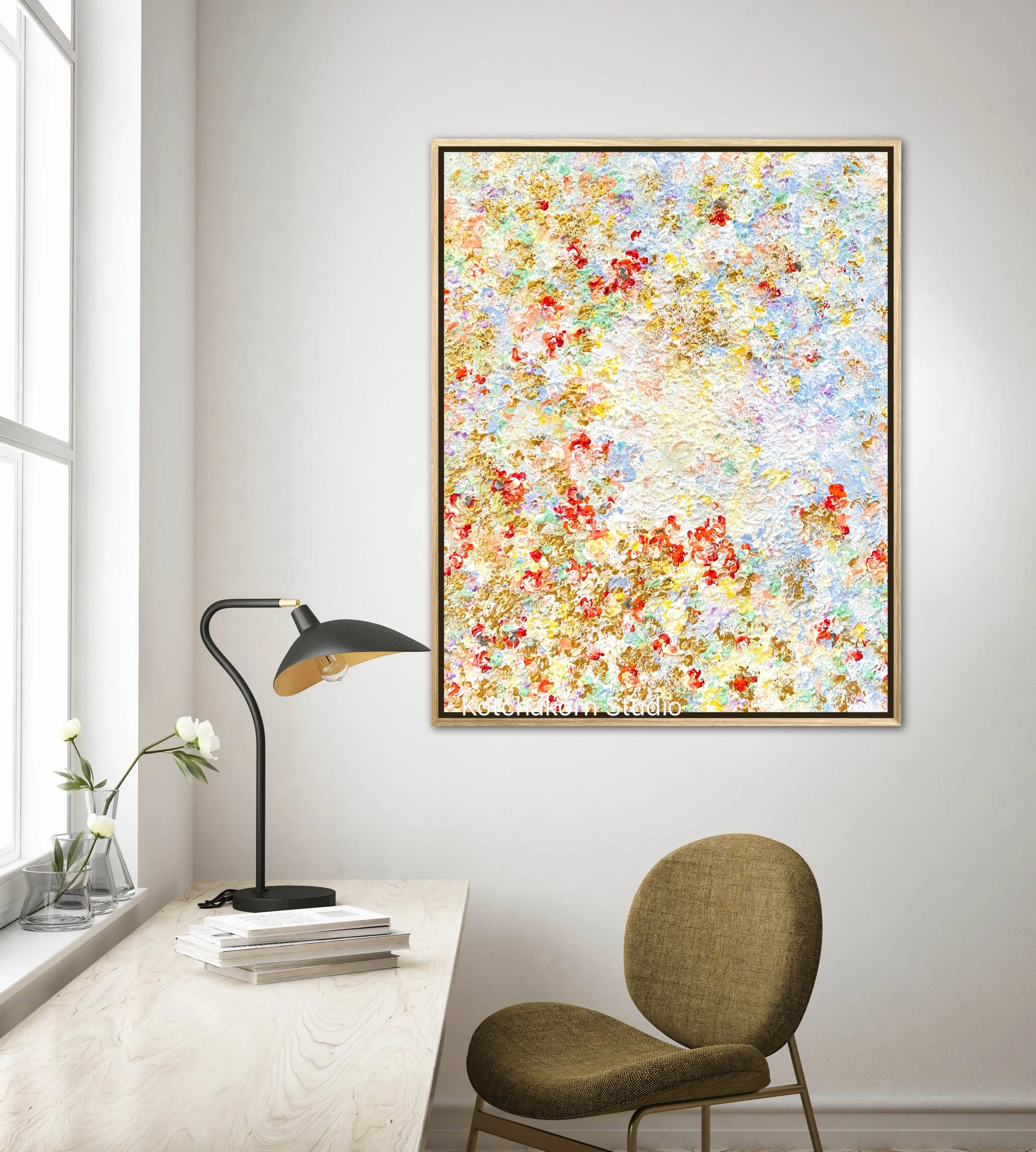 The Flow of the Sparkling Koi Fish (100x80cm)