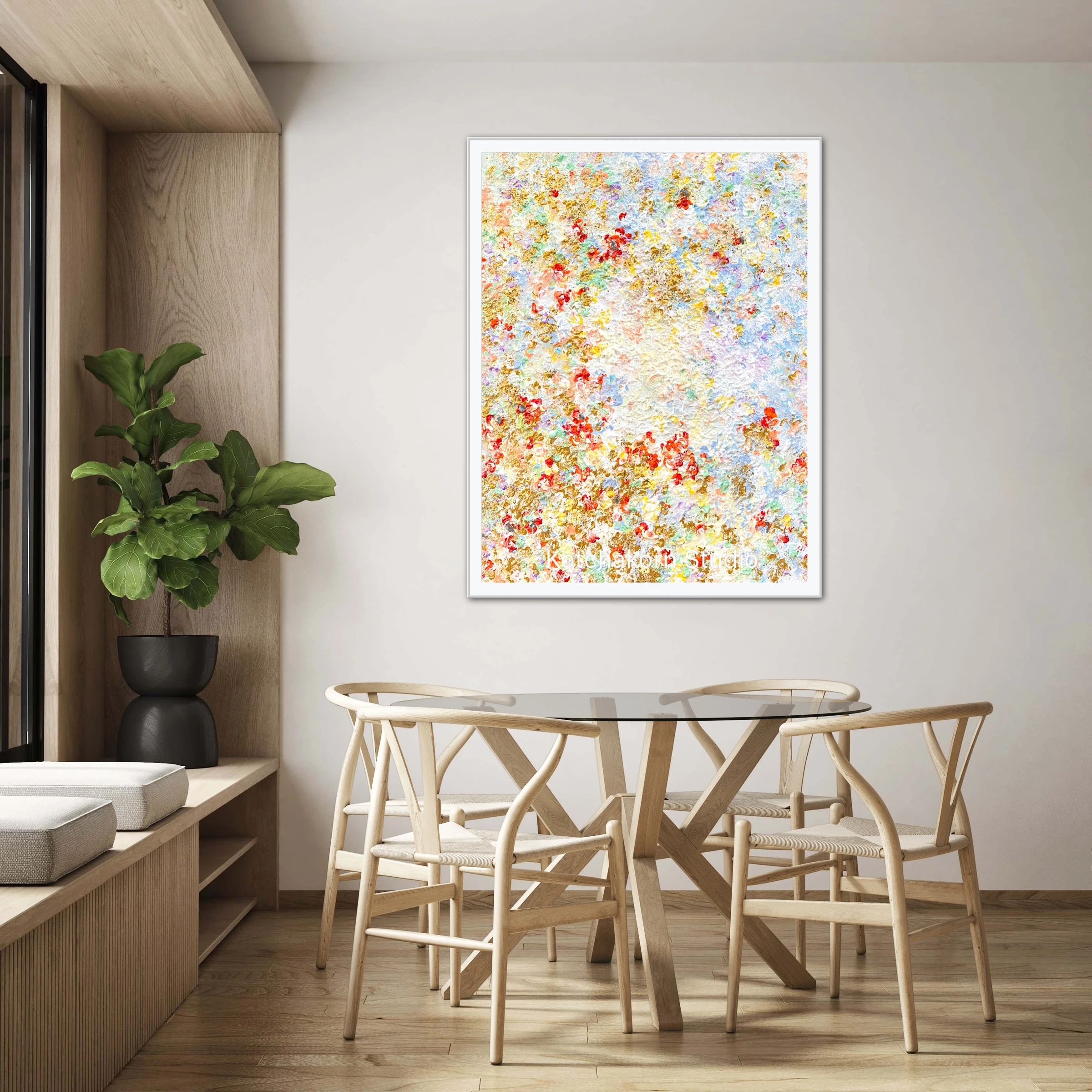 The Flow of the Sparkling Koi Fish (100x80cm)