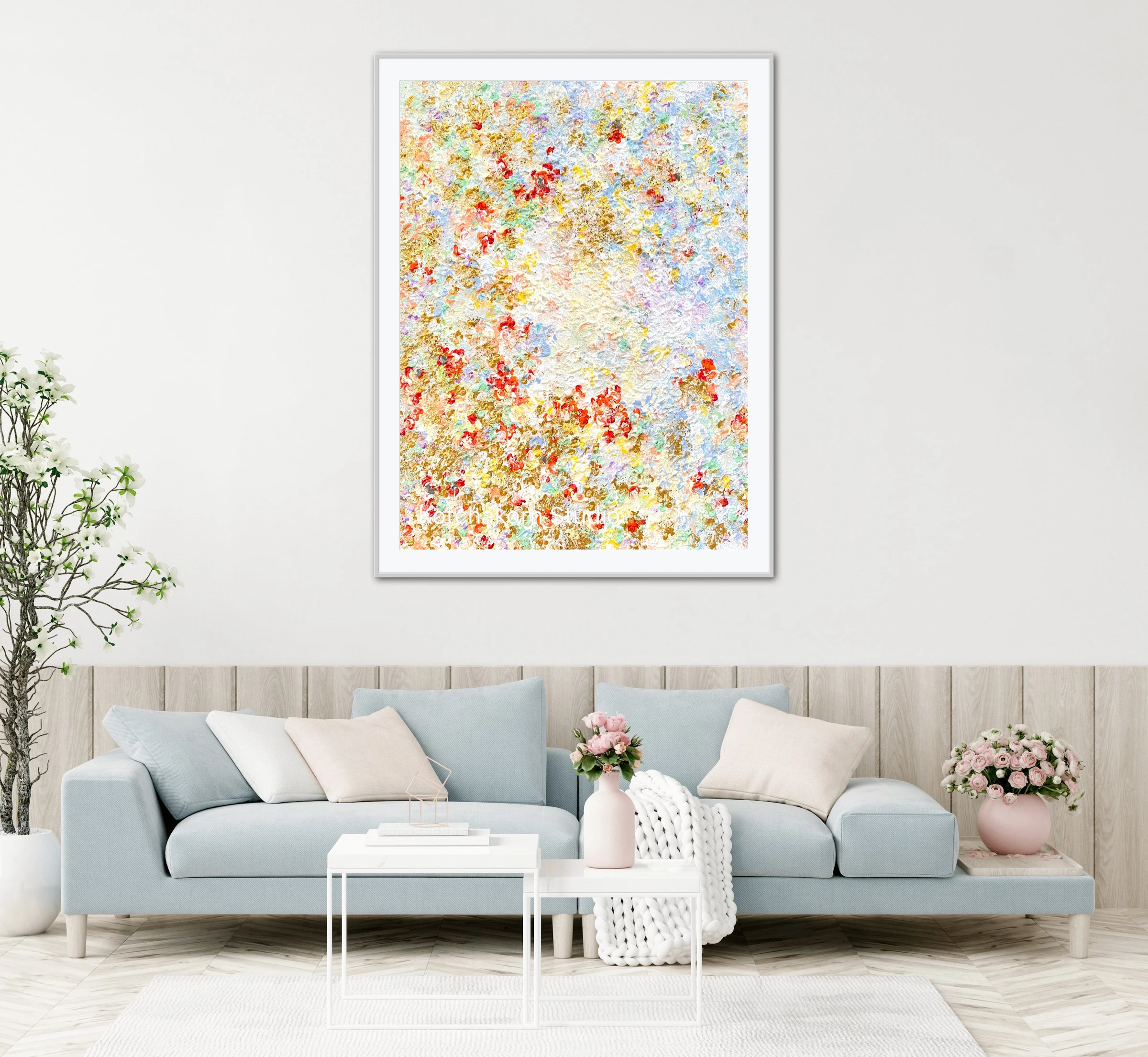 The Flow of the Sparkling Koi Fish (100x80cm)