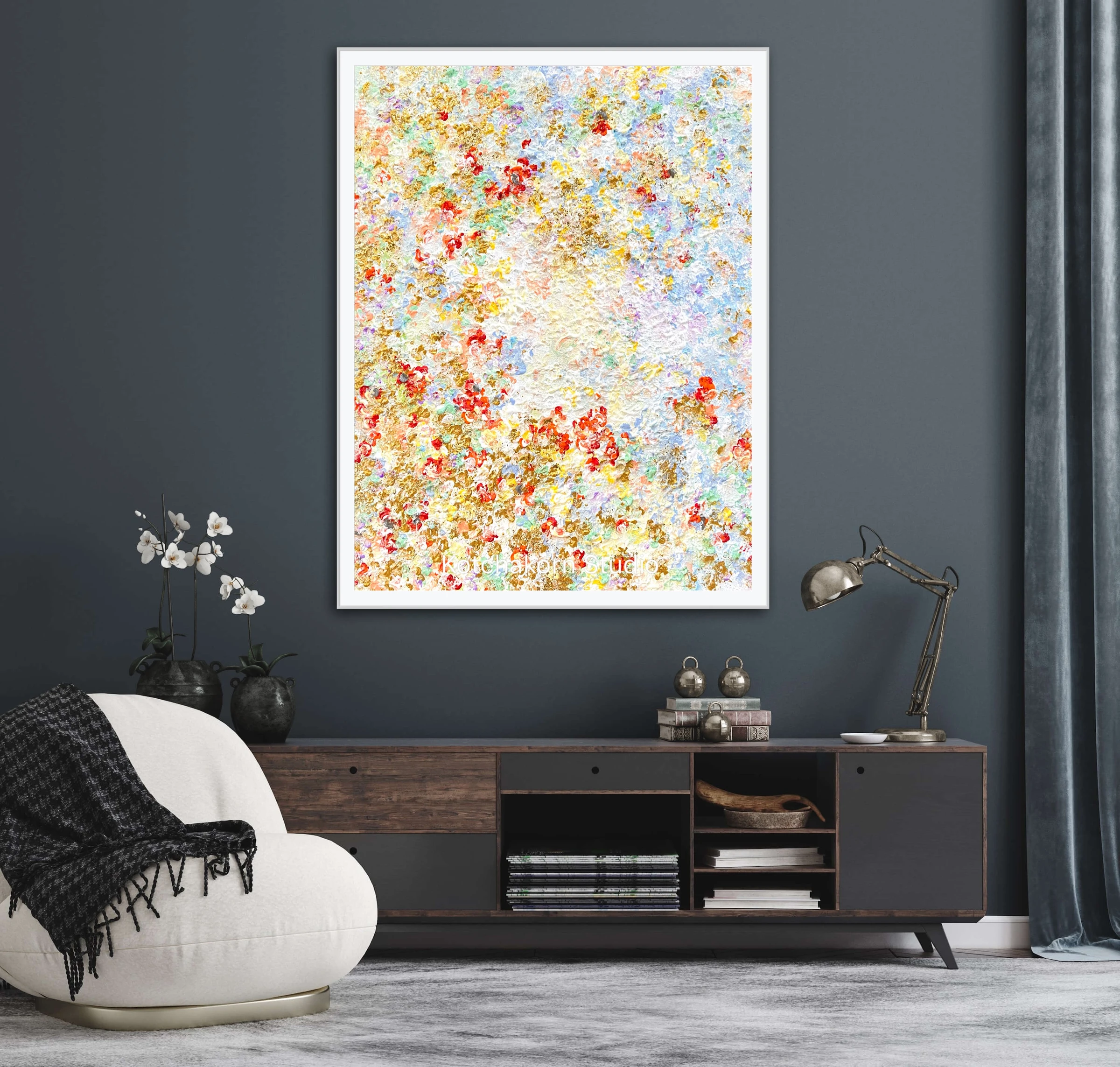 The Flow of the Sparkling Koi Fish (100x80cm)