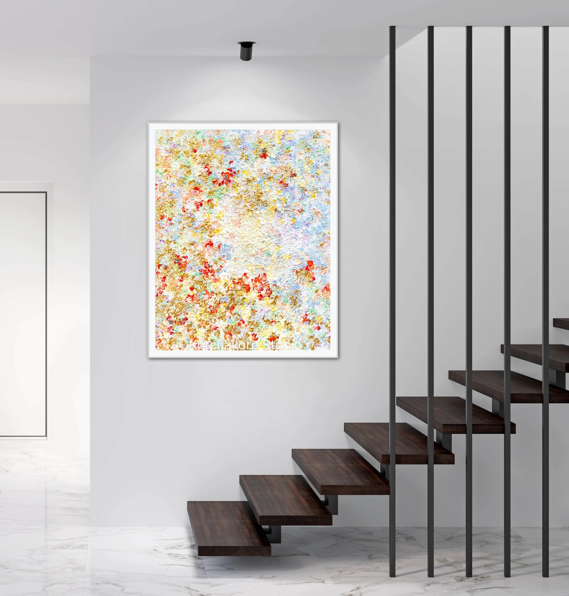 The Flow of the Sparkling Koi Fish (100x80cm)