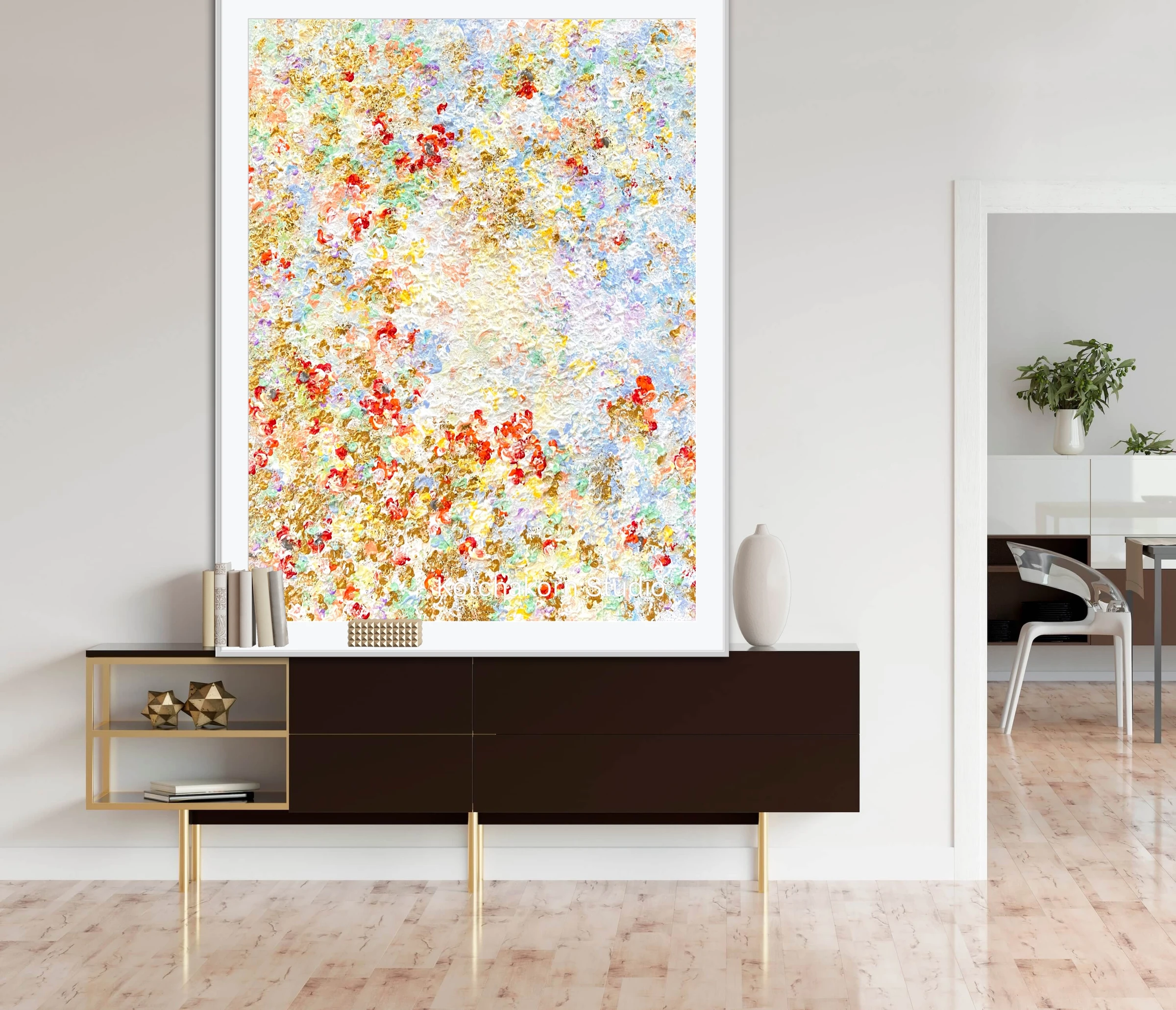 The Flow of the Sparkling Koi Fish (100x80cm)