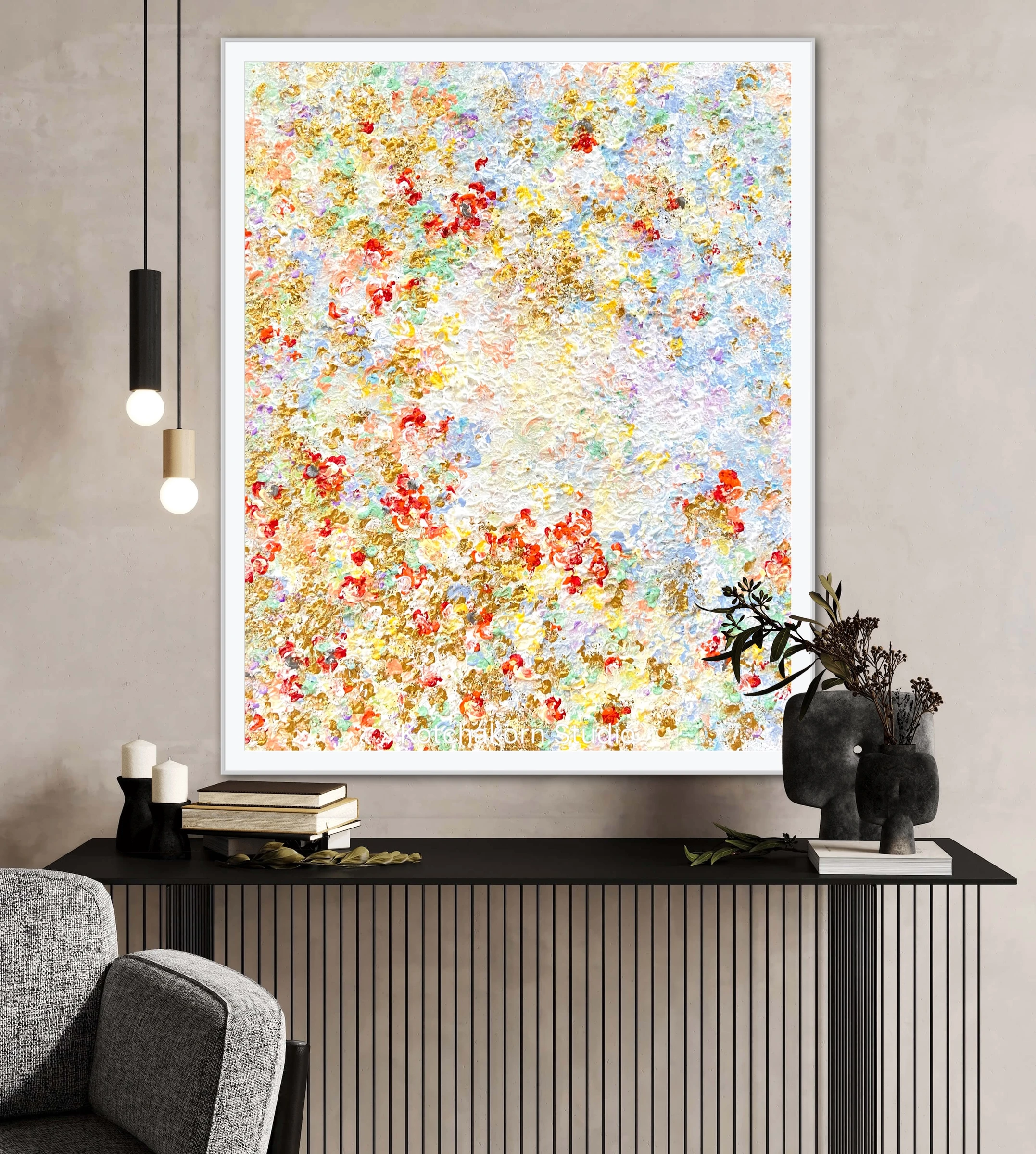 The Flow of the Sparkling Koi Fish (100x80cm)