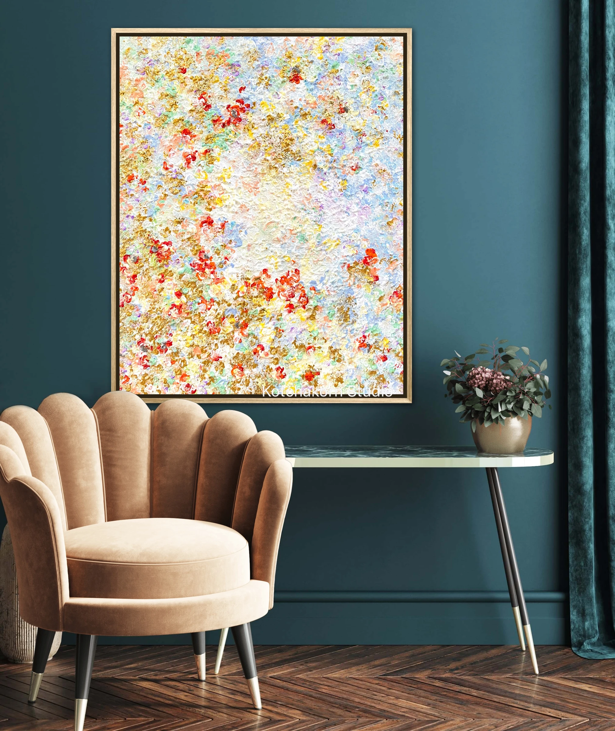 The Flow of the Sparkling Koi Fish (100x80cm)