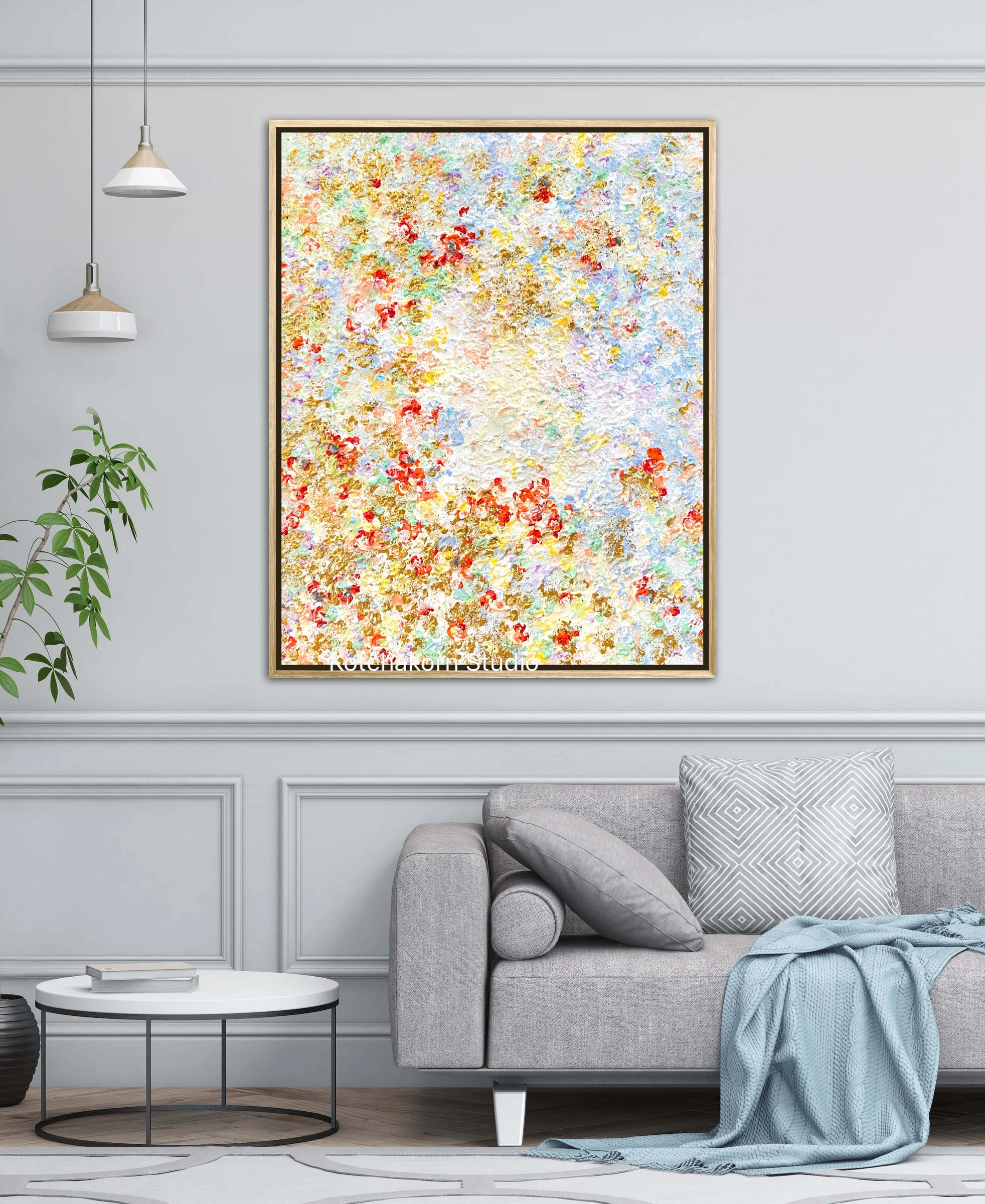 The Flow of the Sparkling Koi Fish (100x80cm)